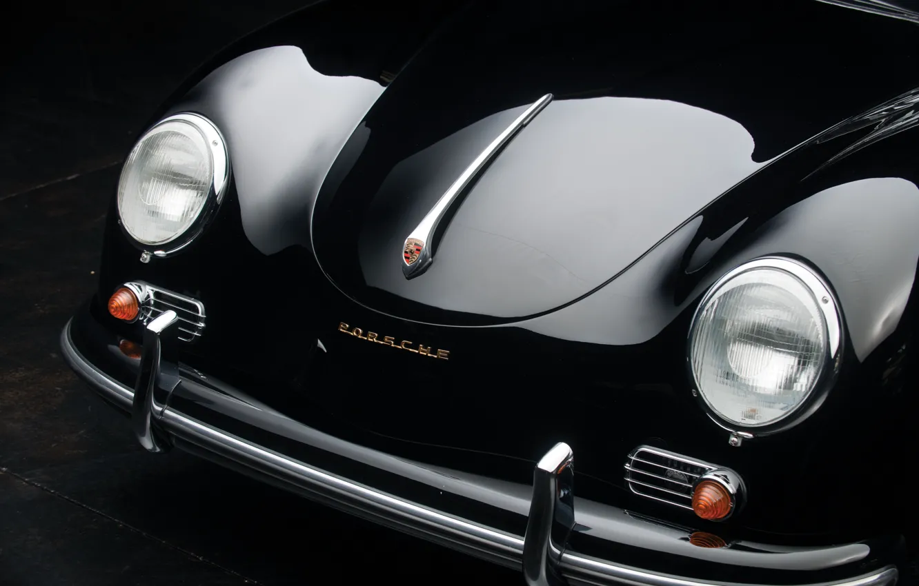 Photo wallpaper Porsche, close-up, Front, 356, 1958, Porsche 356A 1600 Cabriolet