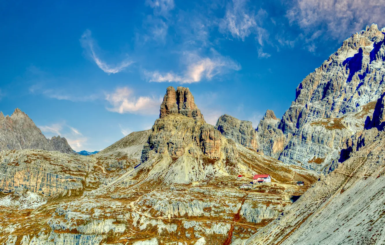 Photo wallpaper mountains, rocks, Italy, The Dolomites