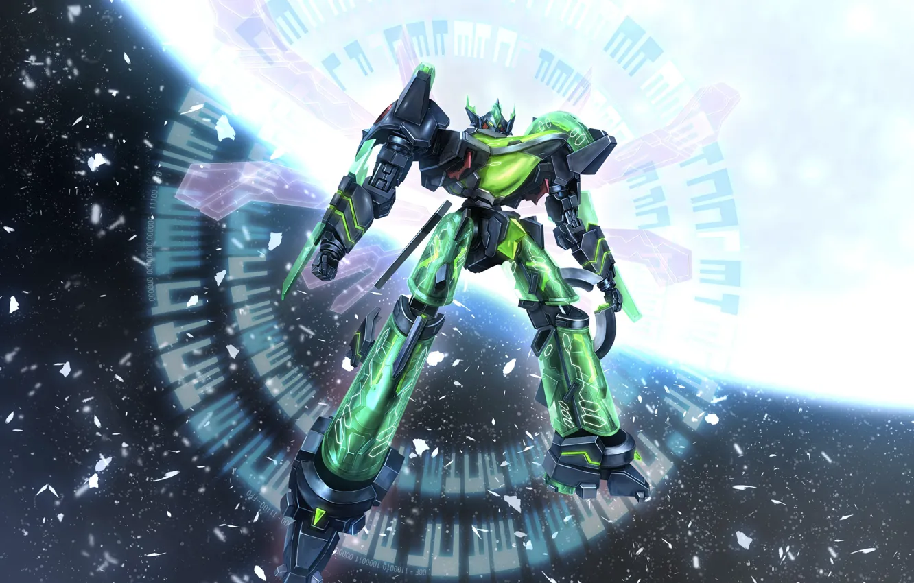 Photo wallpaper space, robot, art