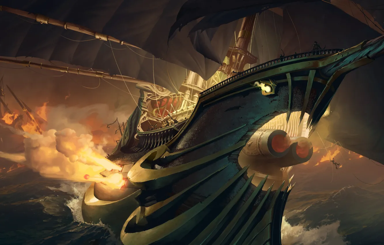 Photo wallpaper sea, ship, Legends of Runeterra
