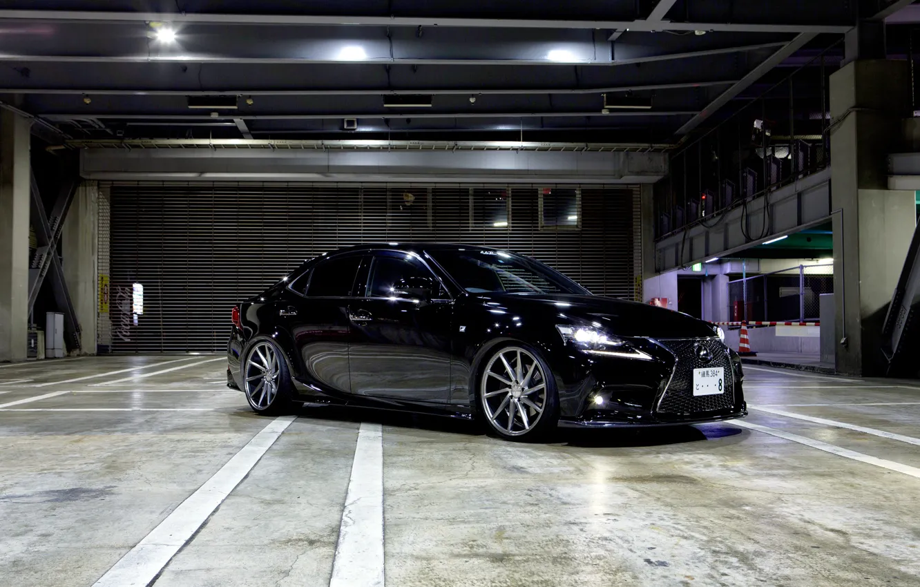 Photo wallpaper Lexus, wheels, black, vossen, frontside, is350