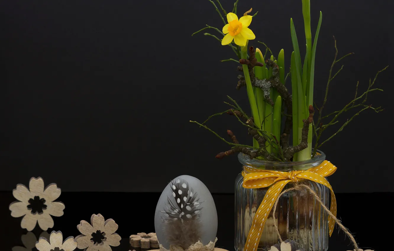 Photo wallpaper flowers, holiday, eggs, spring, Easter