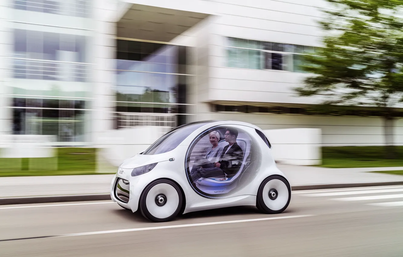 Photo wallpaper car, Smart, concept car, Hybrid, smart Kar, smart eq vision
