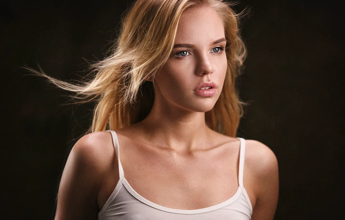 Photo wallpaper girl, close-up, portrait, blonde, Anastasia Nasonova