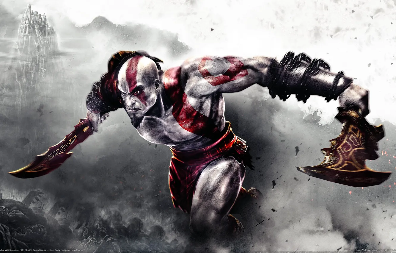 Photo wallpaper god of war, God of war, god of war 3, Kratos, sony, ps3, swords