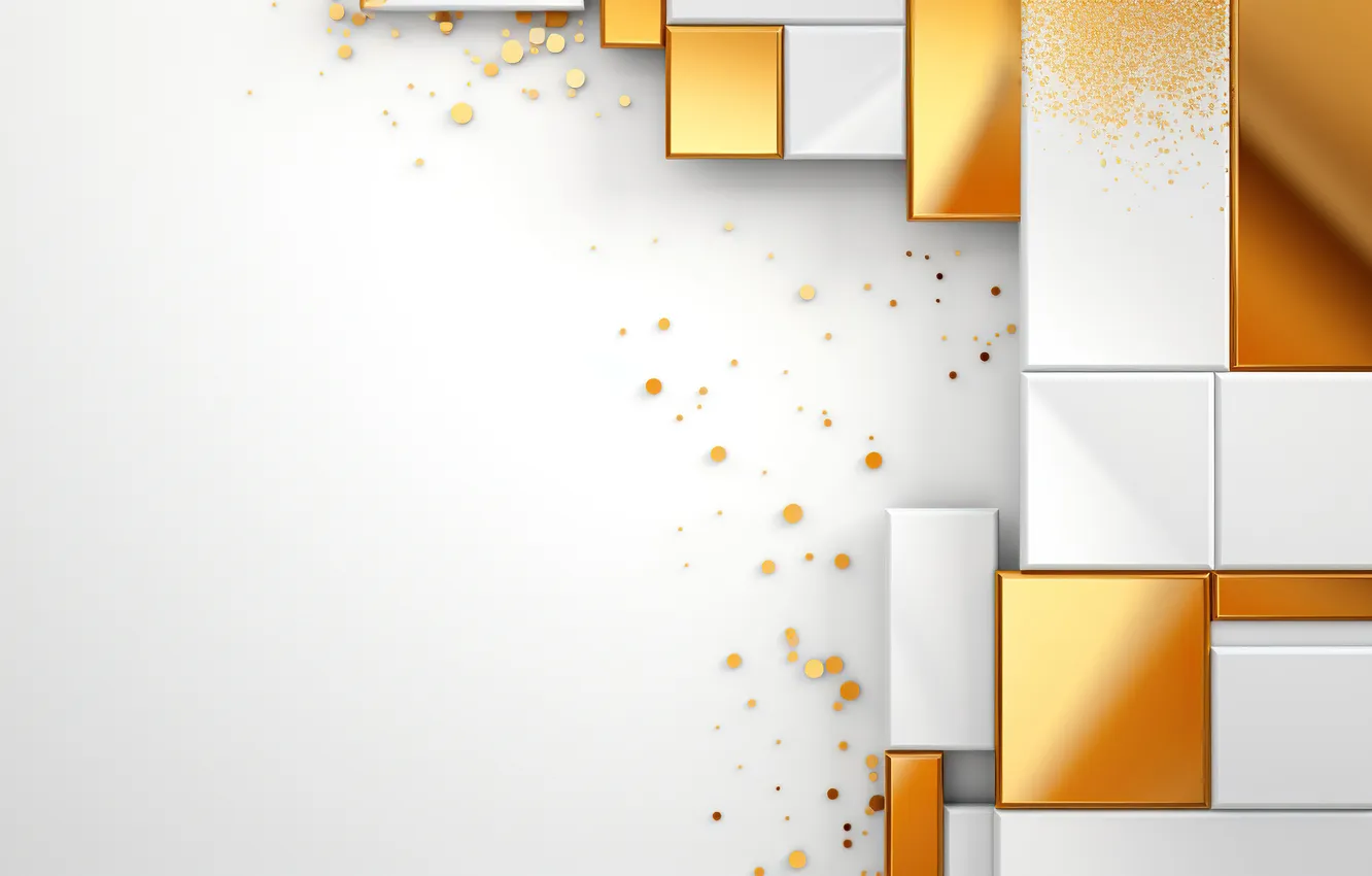 Photo wallpaper orange, abstraction, point, squares, white background, geometry, rectangle, abstract background