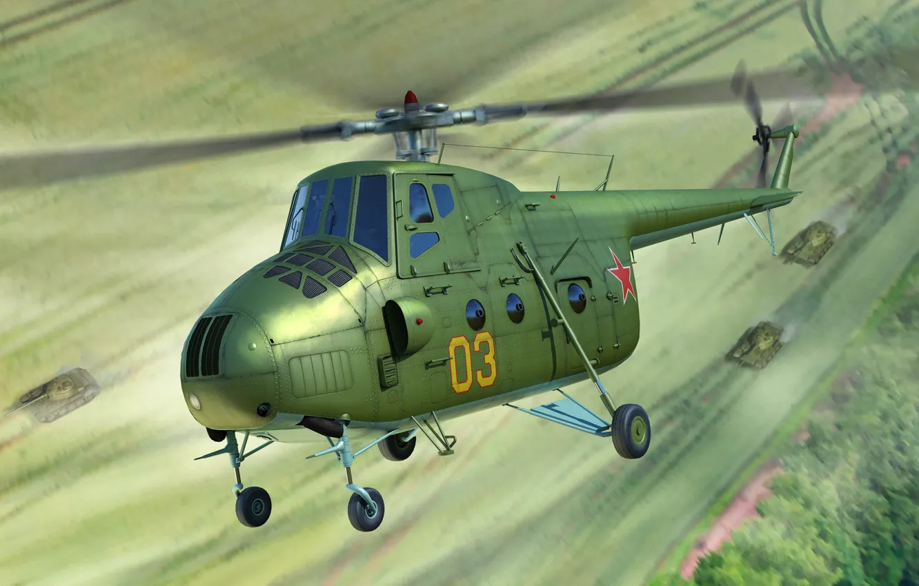 Photo wallpaper USSR, helicopter, Mi-4, The Soviet Army