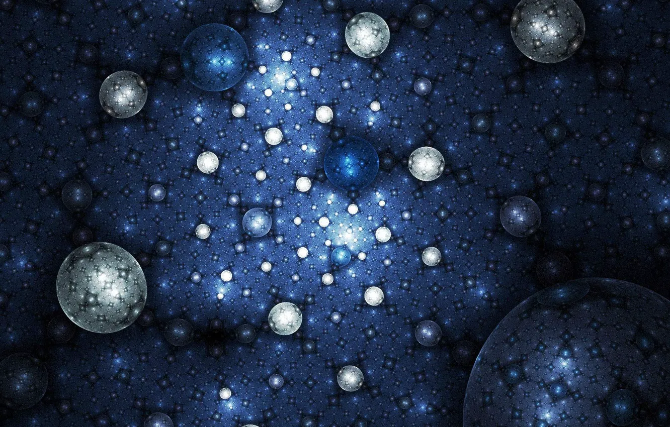 Photo wallpaper circles, blue, balls, glow