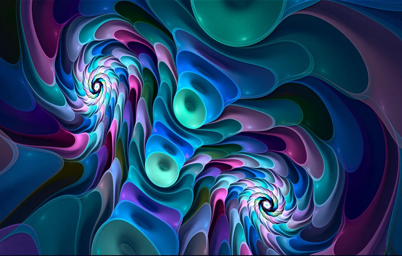 Photo wallpaper light, circles, color, structure, the volume, spiral