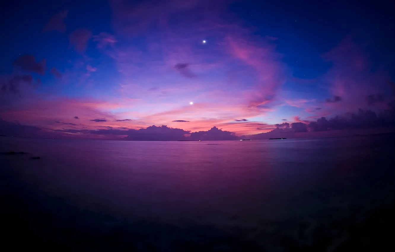 Photo wallpaper sea, the sky, water, sunset, the evening