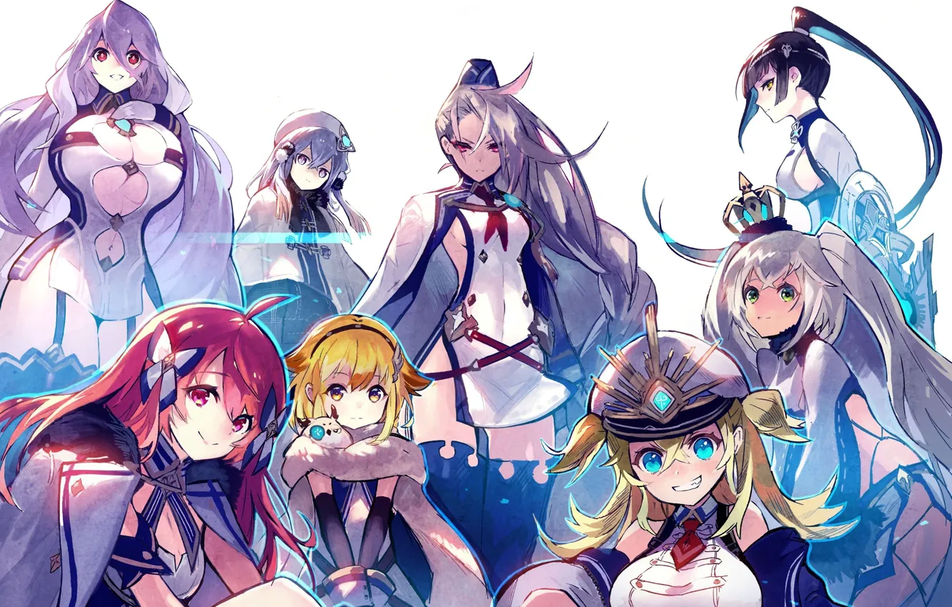 Photo wallpaper kawaii, girl, anime, pretty, manga, group, oppai, bishojo