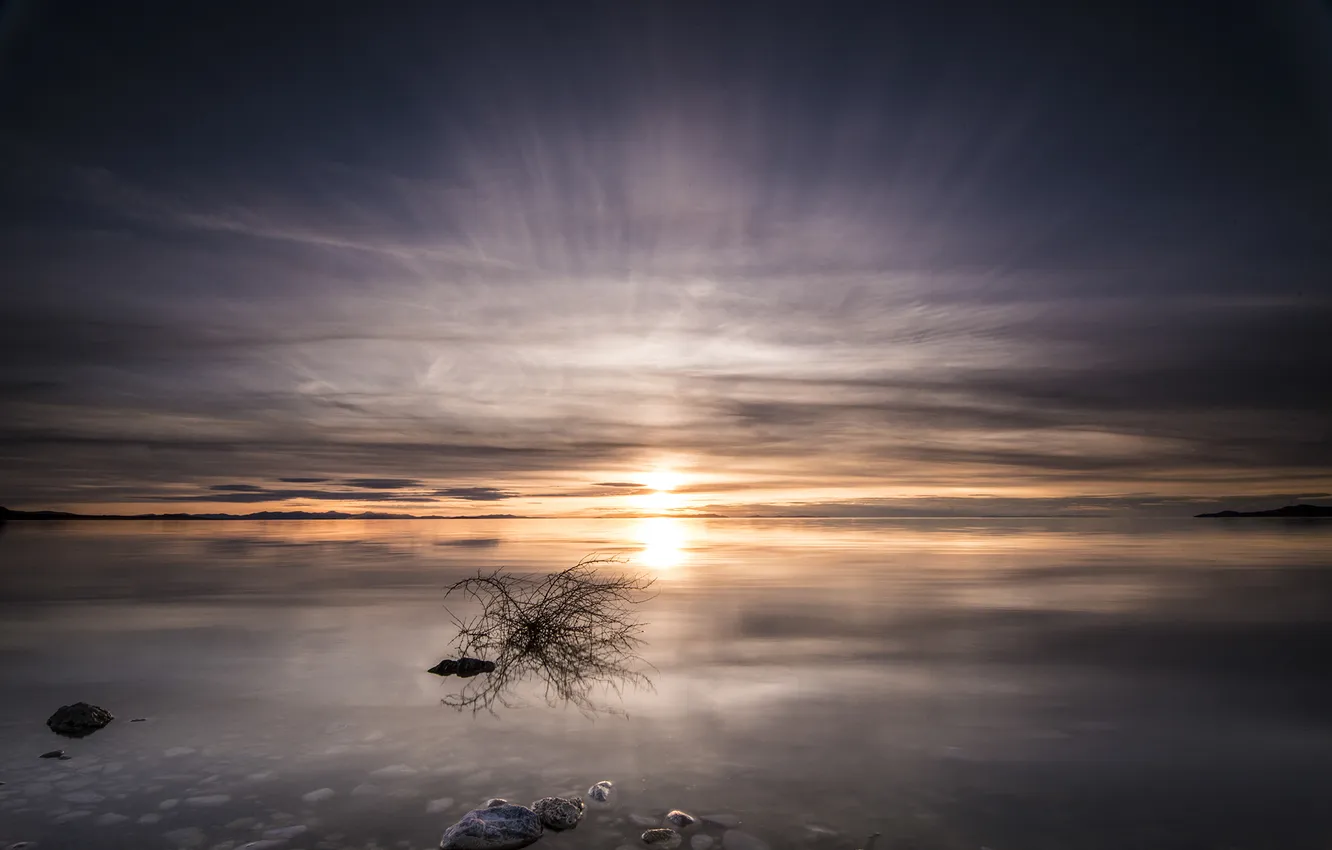 Photo wallpaper sea, nature, morning