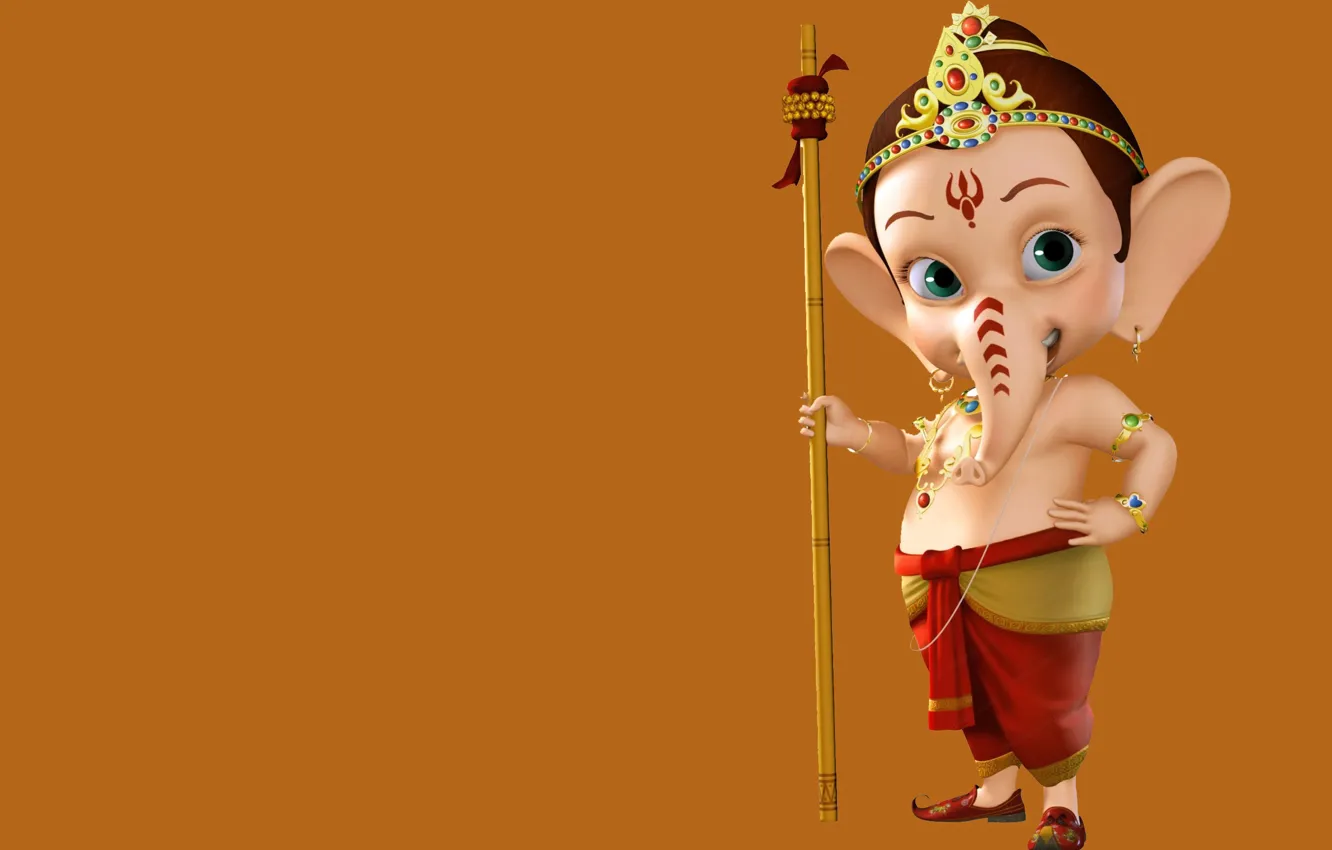 Photo wallpaper children, background, elephant, Ganesh