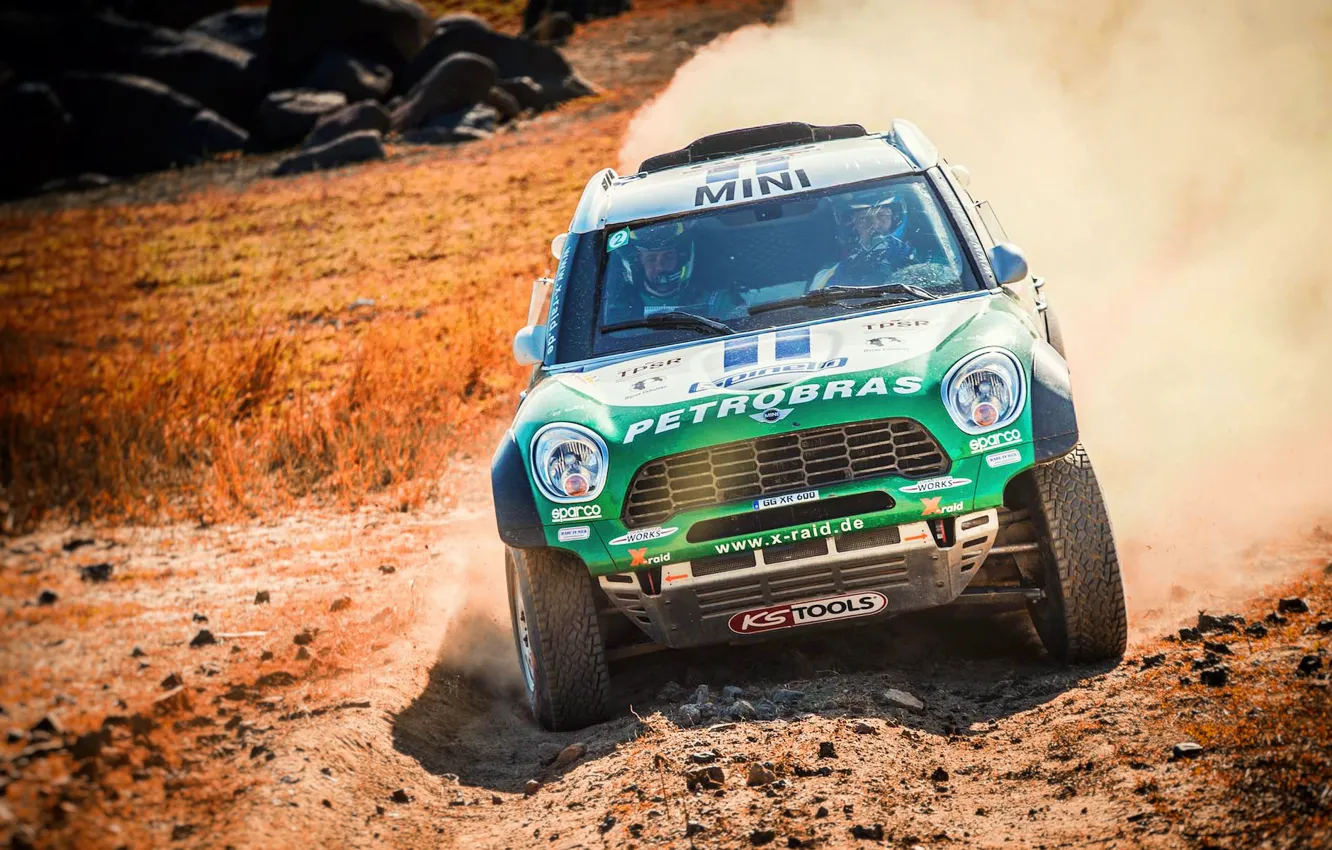 Photo wallpaper machine, auto, green, race, sport, lights, speed, Mini