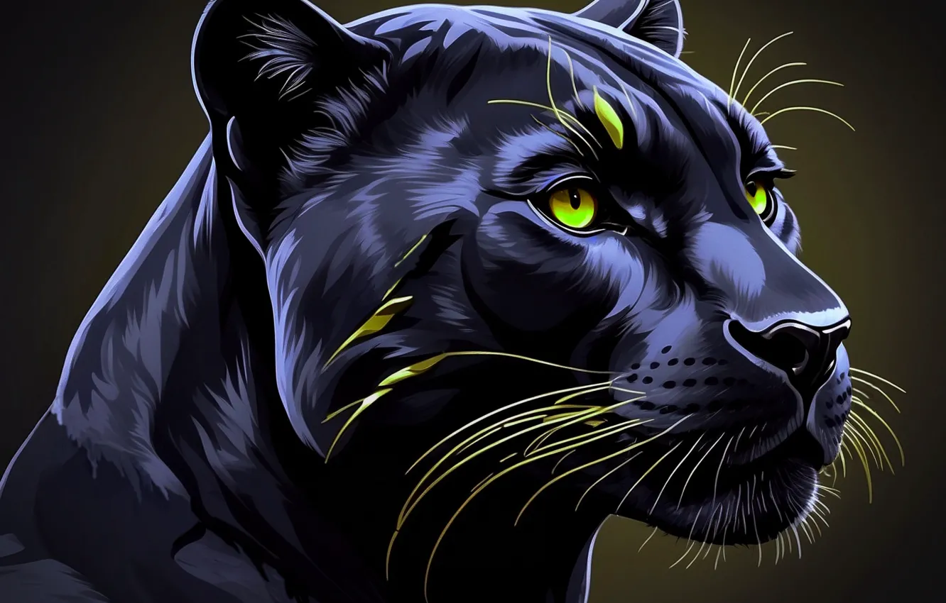 Photo wallpaper fantasy, predator, Panther