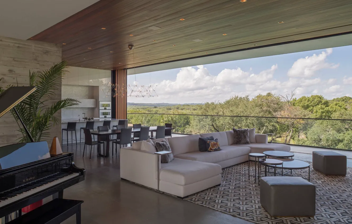 Photo wallpaper design, style, interior, piano, kitchen, USA, Austin, United States