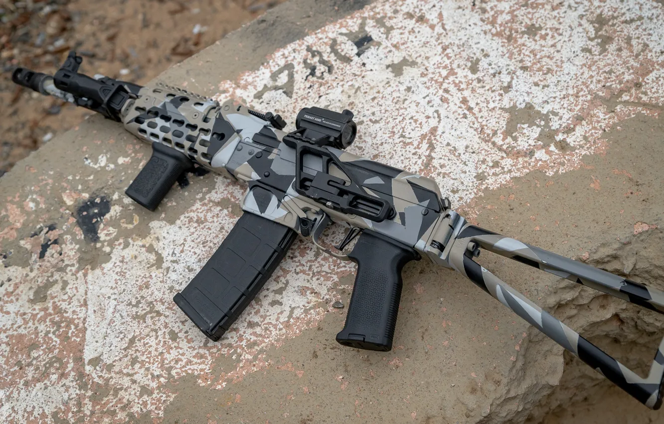 Photo wallpaper weapons, tuning, machine, Kalashnikov, weapon, custom, custom, assault rifle