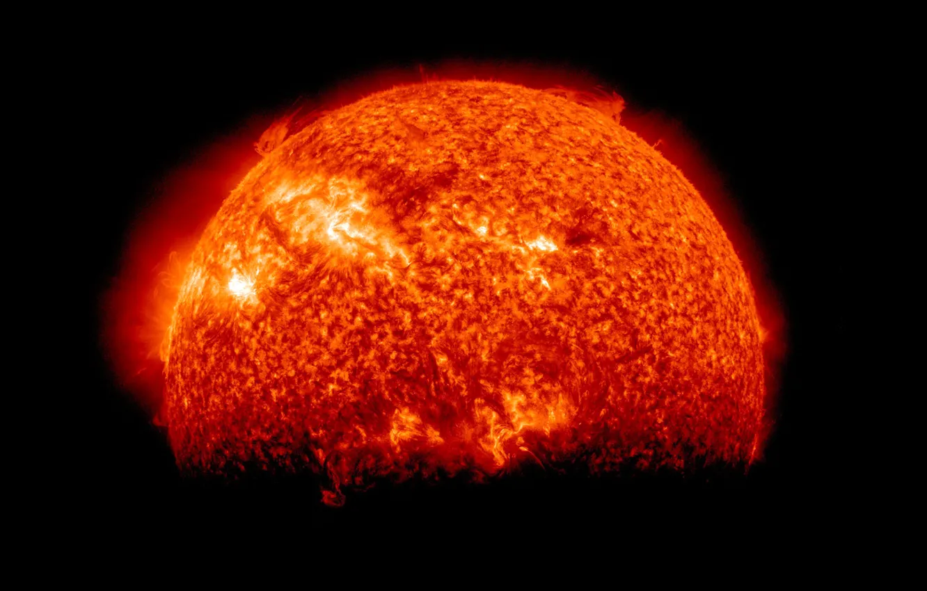 Photo wallpaper the sun, stars, prominence