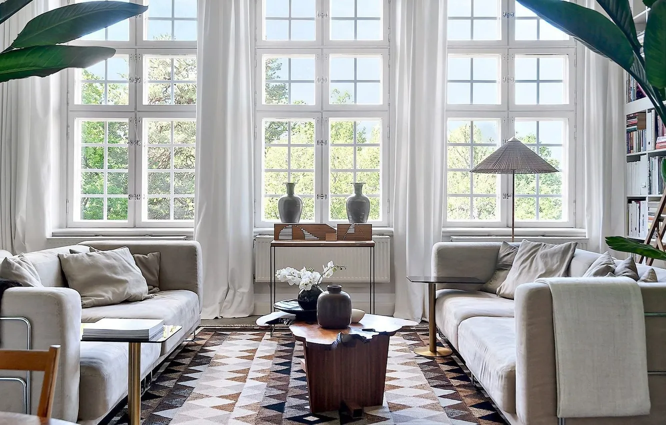 Photo wallpaper design, style, room, interior, library, living room, upholstered furniture