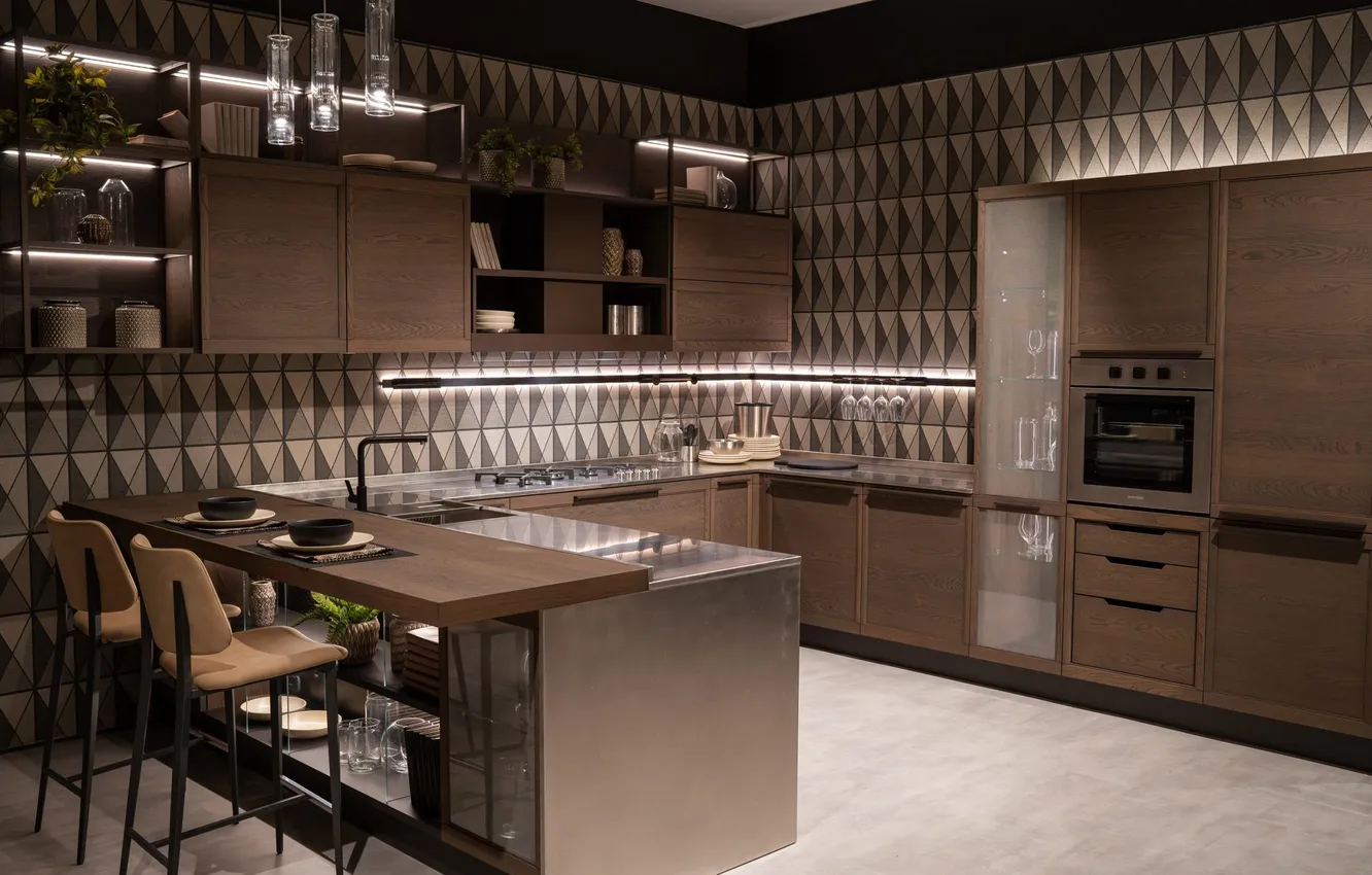 Photo wallpaper design, style, interior, kitchen, dining room