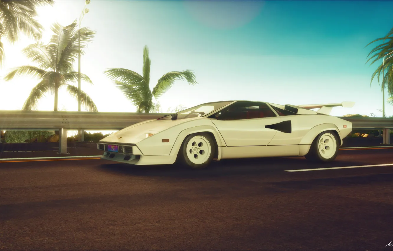 Photo wallpaper Music, Style, Background, 80s, Render, Style, GTA, Countach