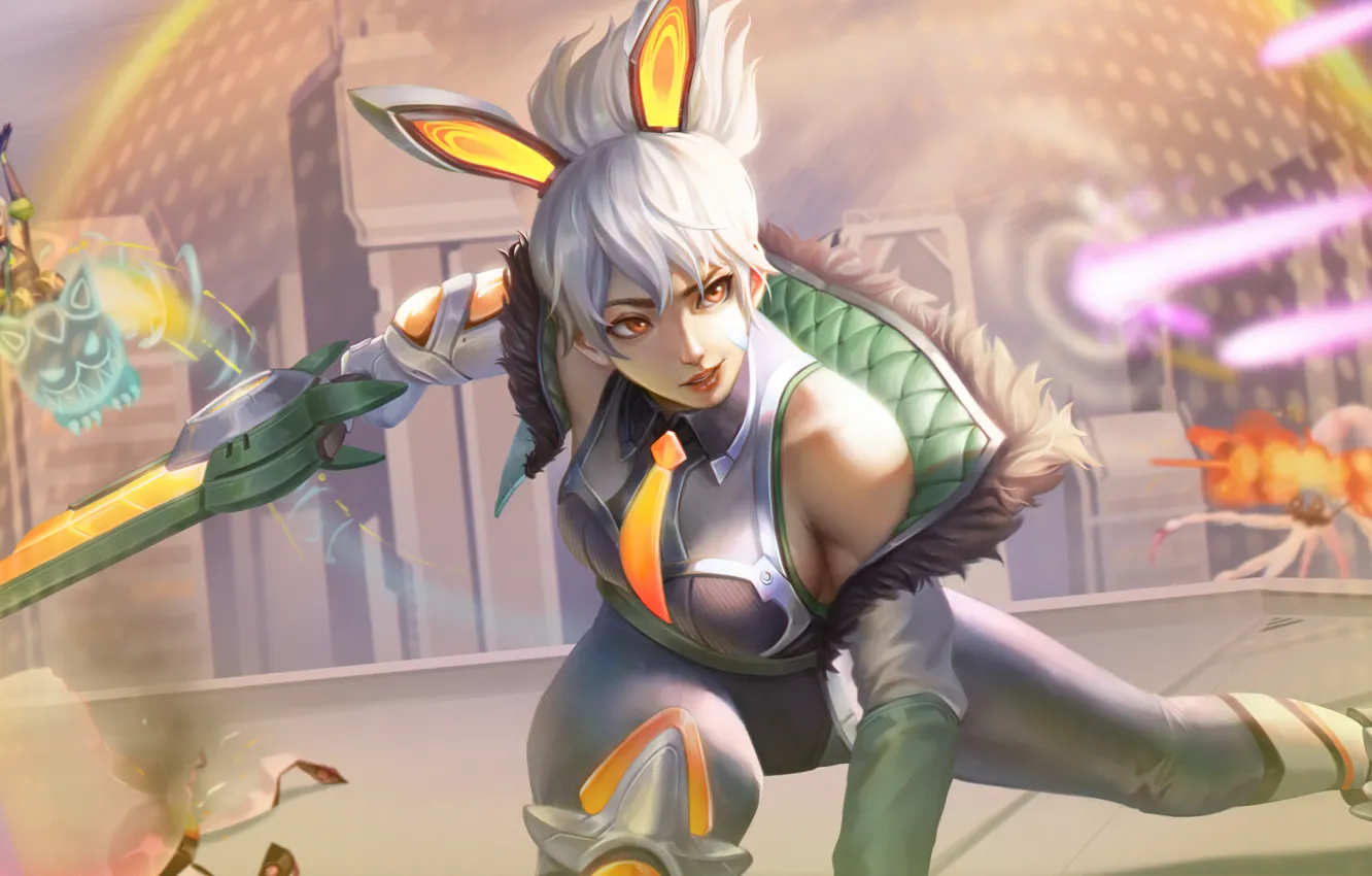 Photo wallpaper Game Art, Leauge of Legends, battle bunny raven, Battle Bunny