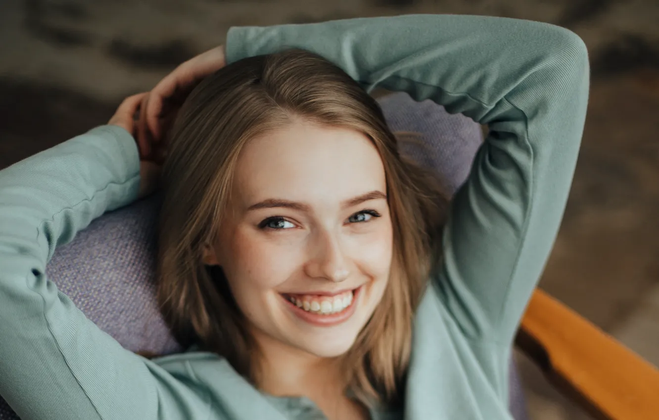 Photo wallpaper look, girl, smile