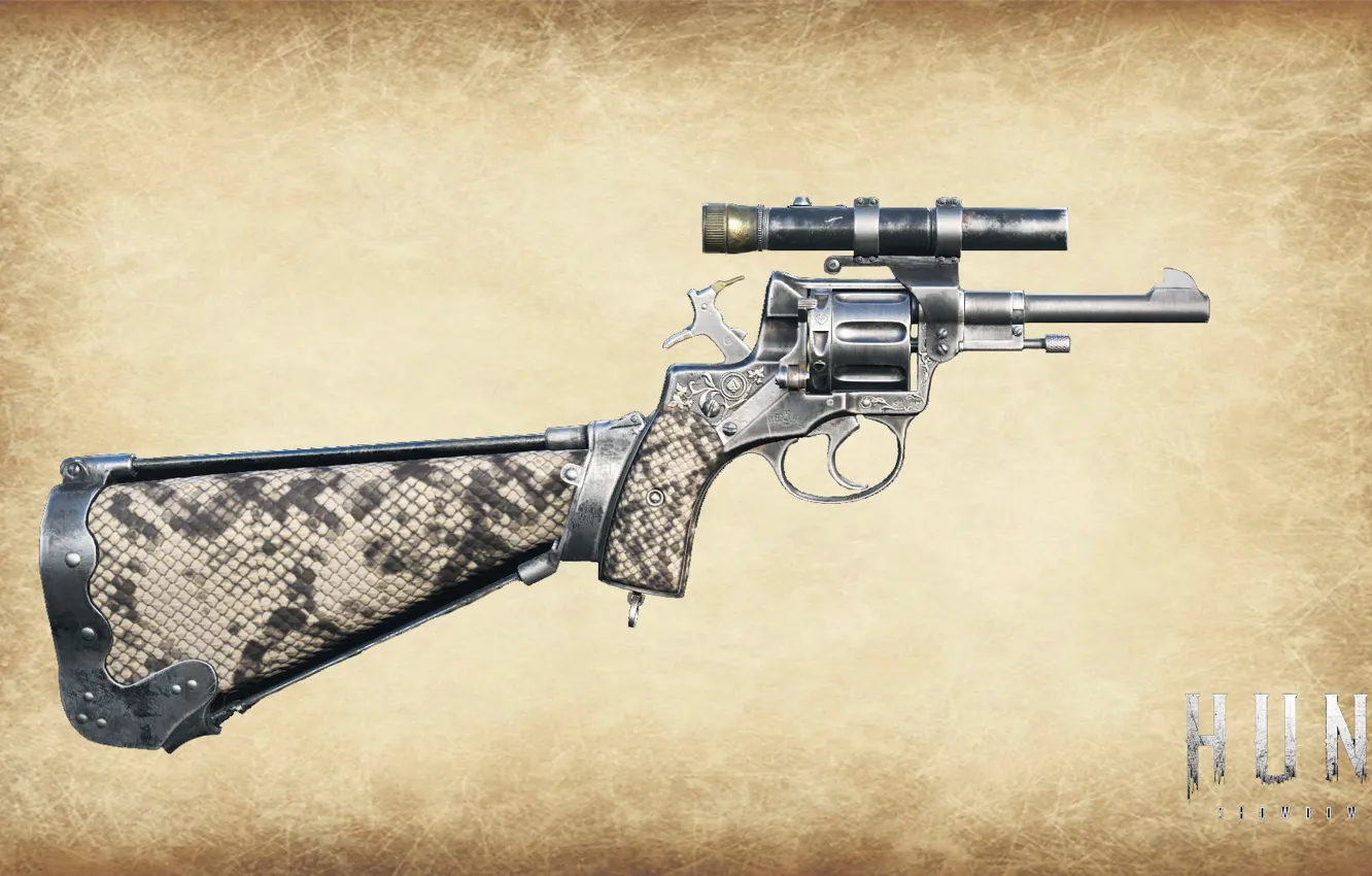 Photo wallpaper revolver, revolver, Hunt: Showdown, nagan-carbine