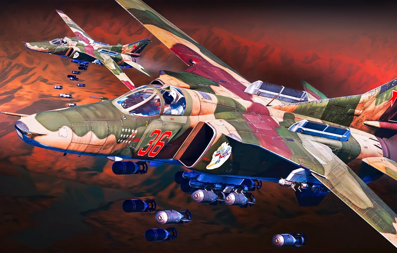 Photo wallpaper fighter-bomber, OKB MiG, USSR, MiG-27M