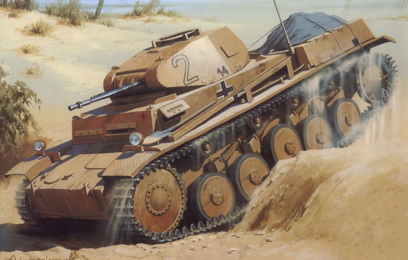 Photo wallpaper sand, figure, Tank
