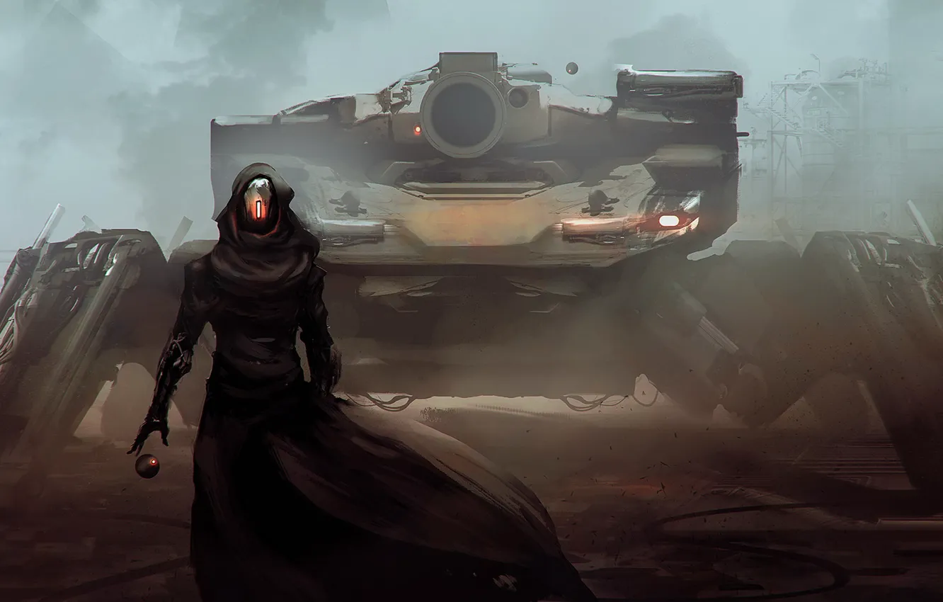 Photo wallpaper fiction, robot, tank, art, sci-fi