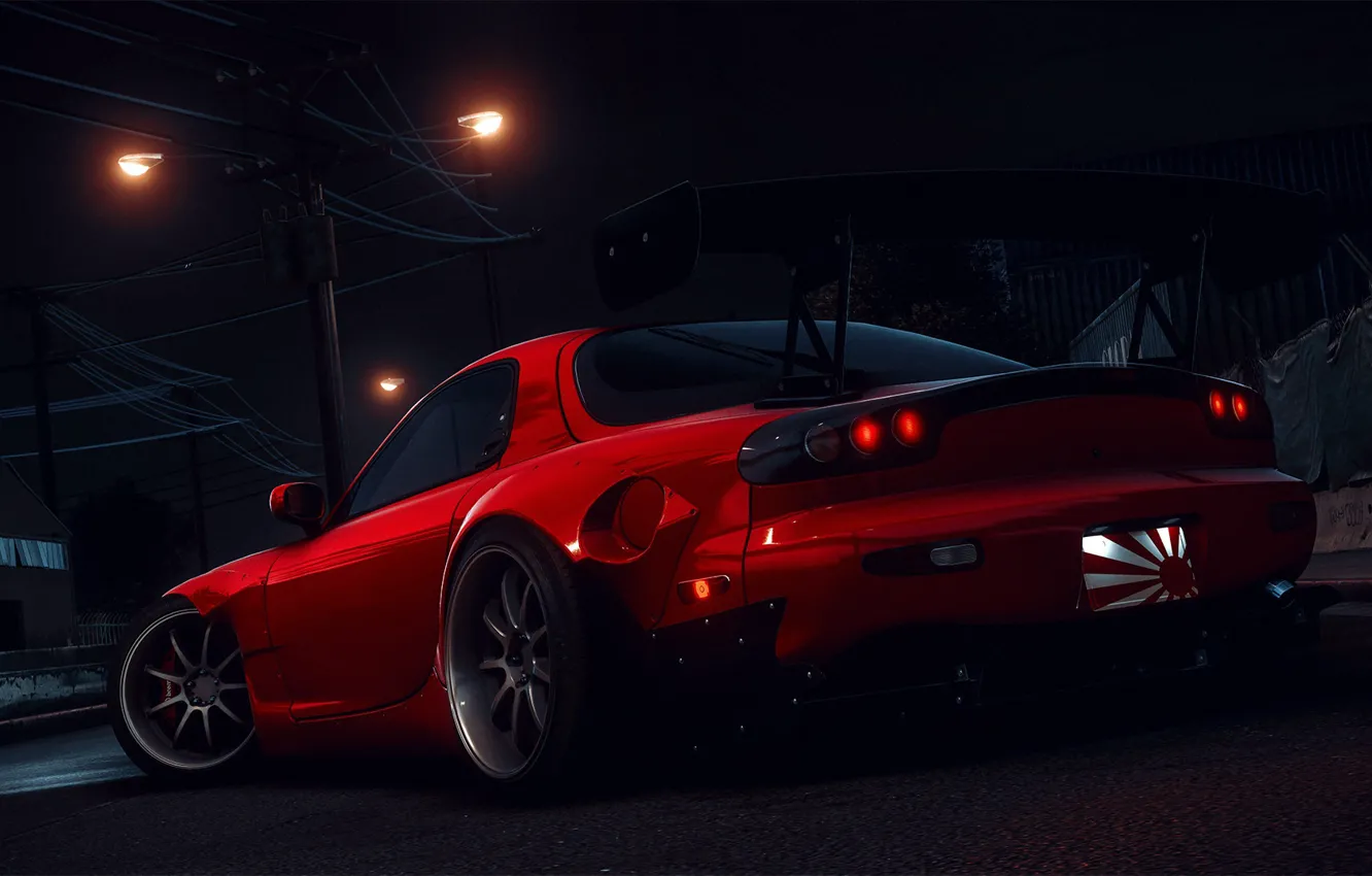 Photo wallpaper Red, Auto, Machine, Car, NFS, Need for Speed, Mazda RX-7, RX7