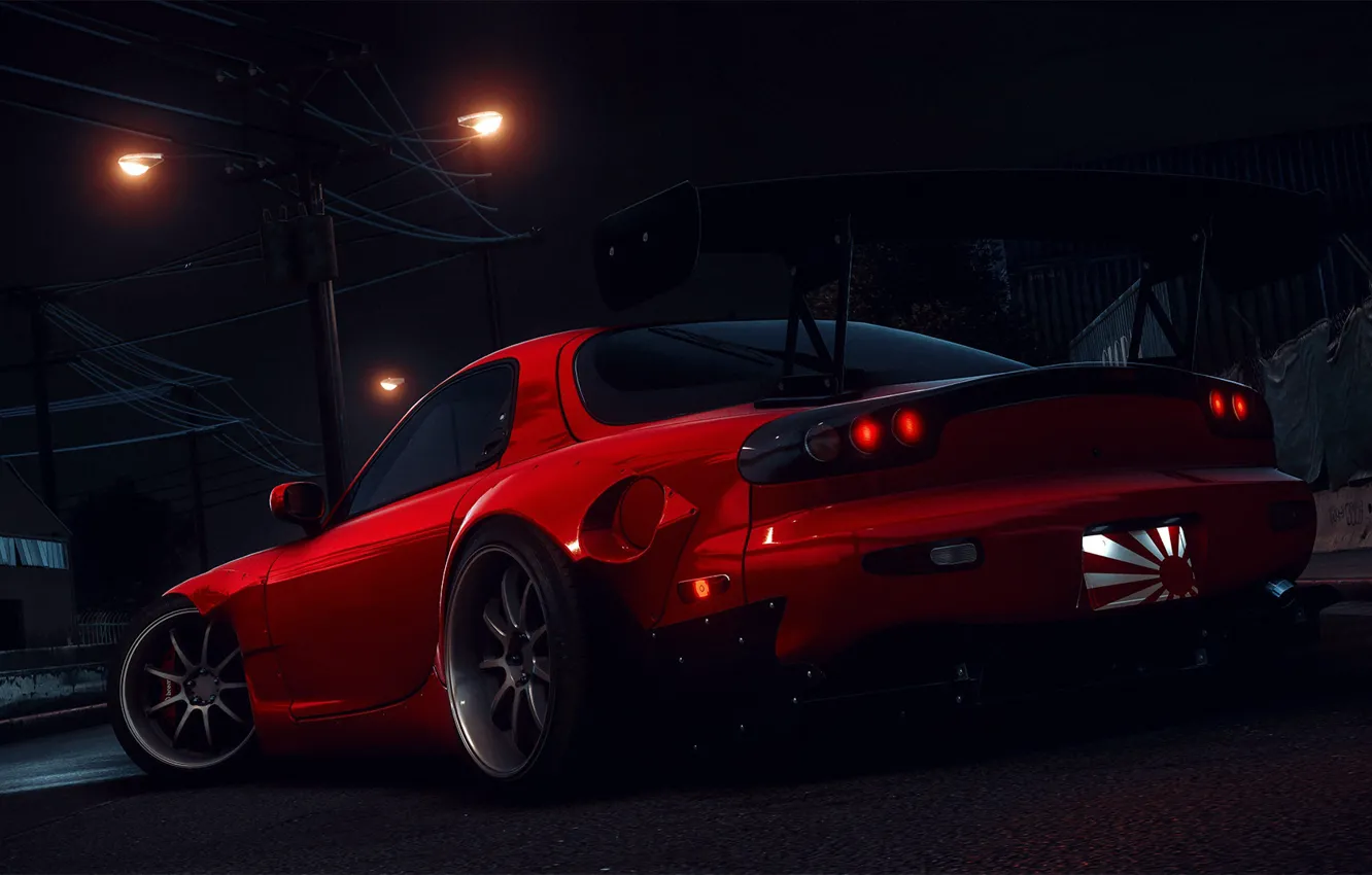 Photo wallpaper car, machine, auto, red, Need for Speed, nfs, rx7, Mazda RX-7