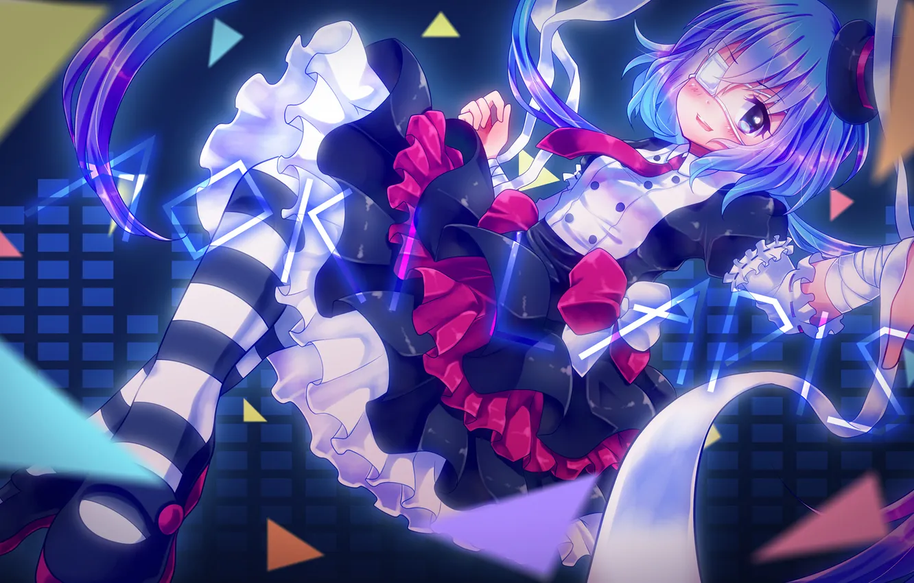 Photo wallpaper look, girl, vocaloid, gesture, Vocaloid, art, bandages, embarrassment