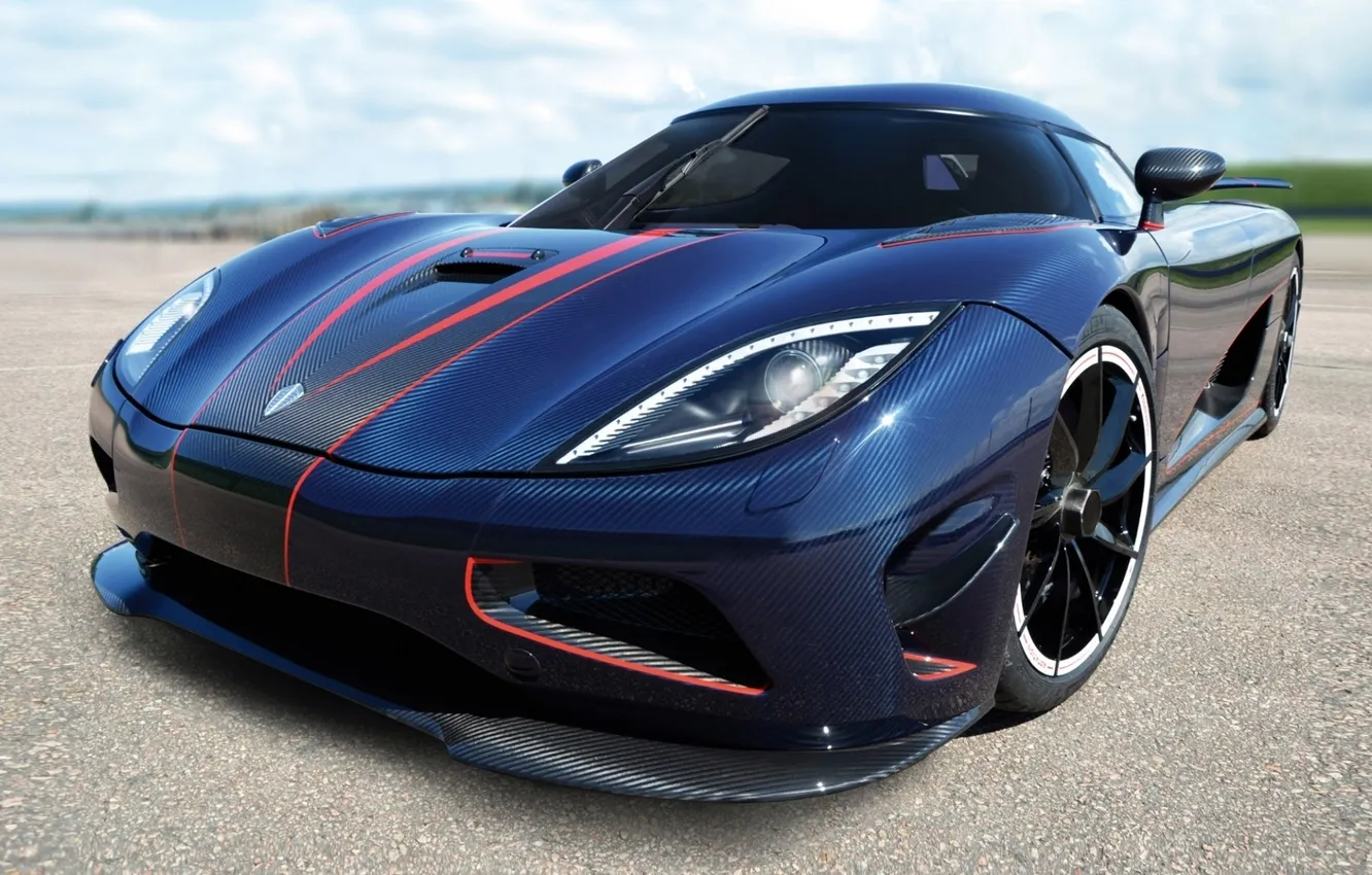 Photo wallpaper the sky, blue, tuning, Koenigsegg, supercar, tuning, the front, hypercar