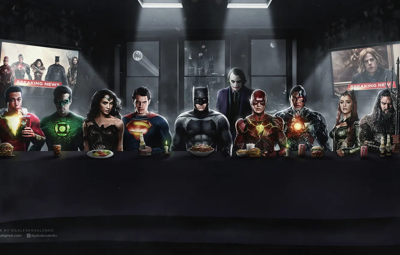 Photo wallpaper batman, superman, iron man, marvel, comic, spider-man, superheroes, Batman