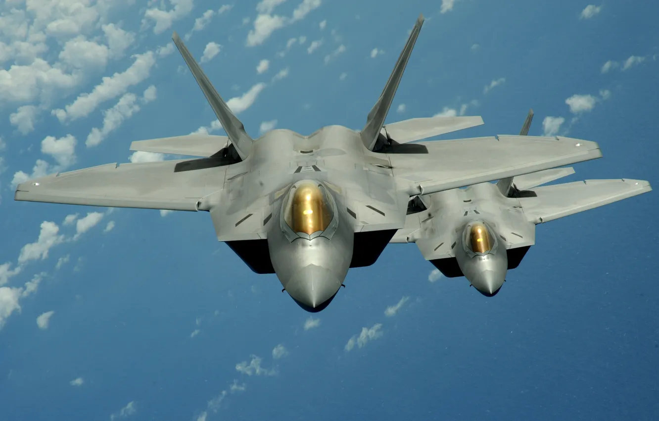 Photo wallpaper flight, fighter, F-22 Raptor