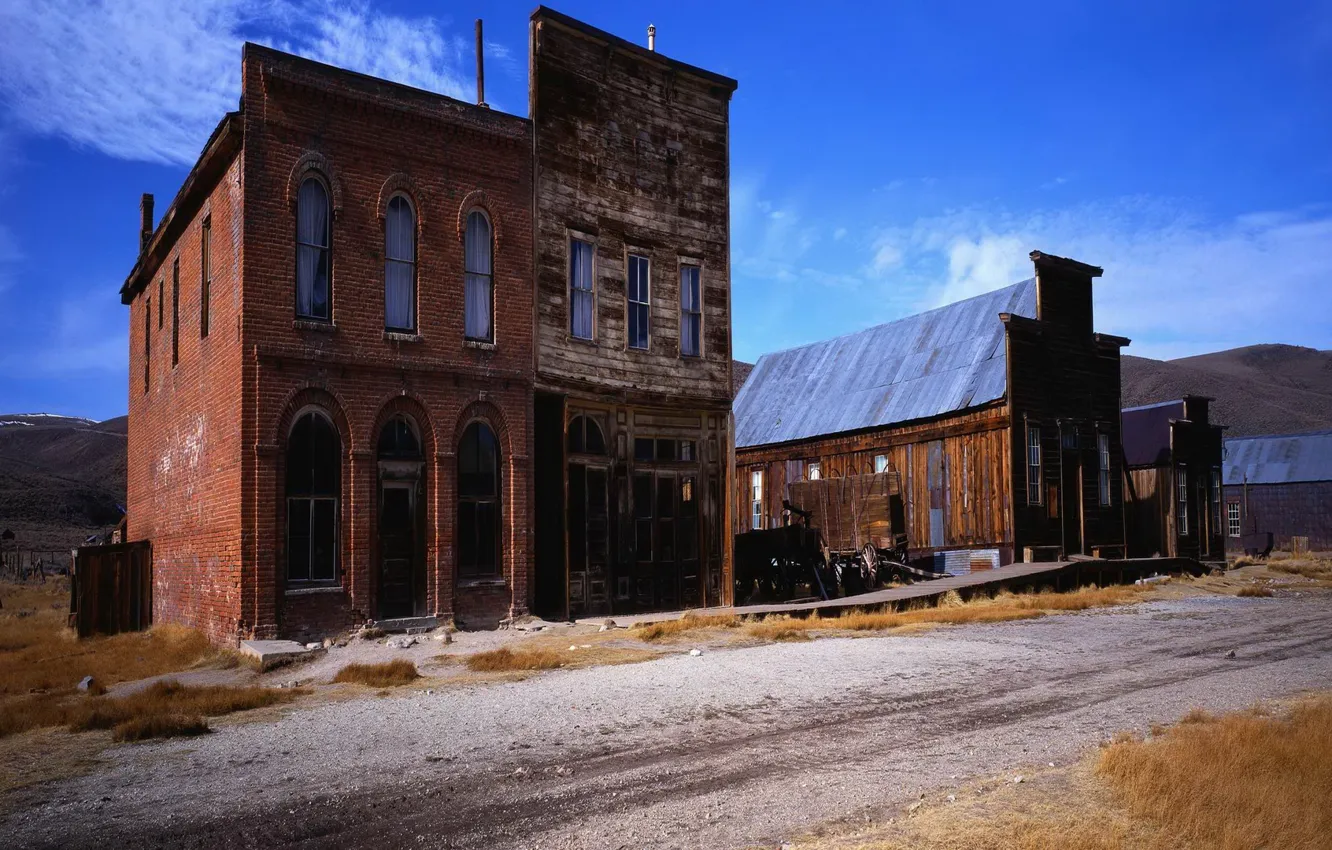 Photo wallpaper building, America, Ghost town