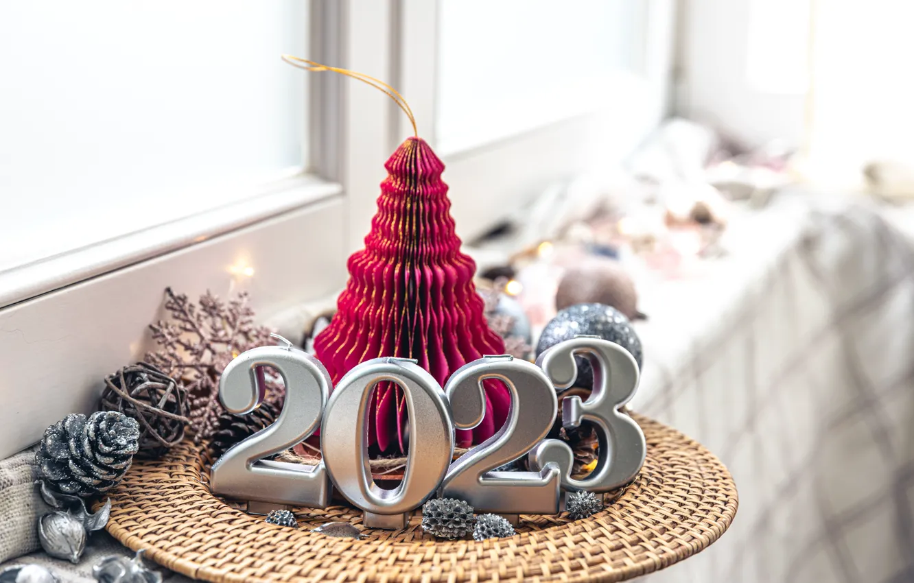 Photo wallpaper new year, figures, date, composition, 2023, New Year 2023