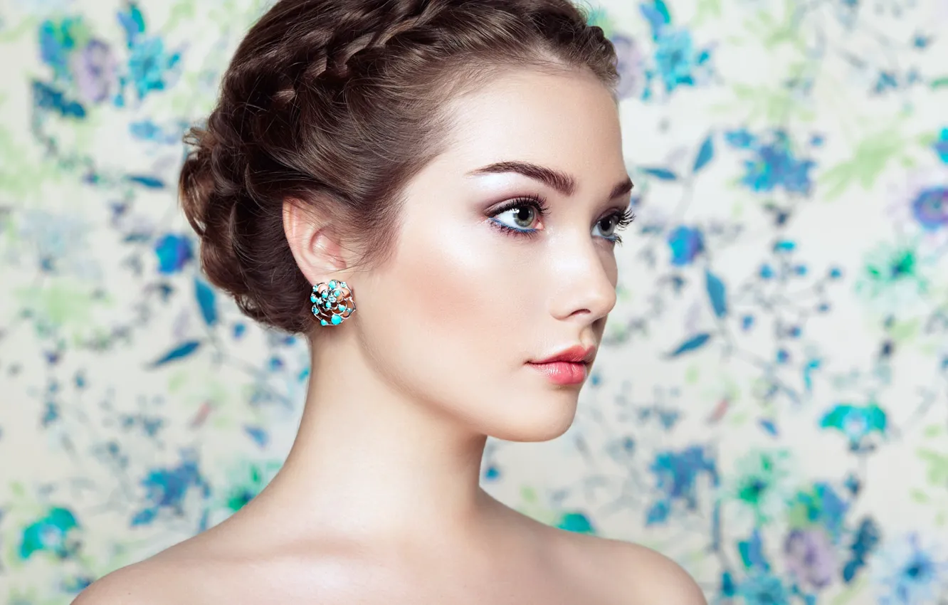 Photo wallpaper look, girl, portrait, earrings, makeup, Oleg Gekman, Alexander Brocca