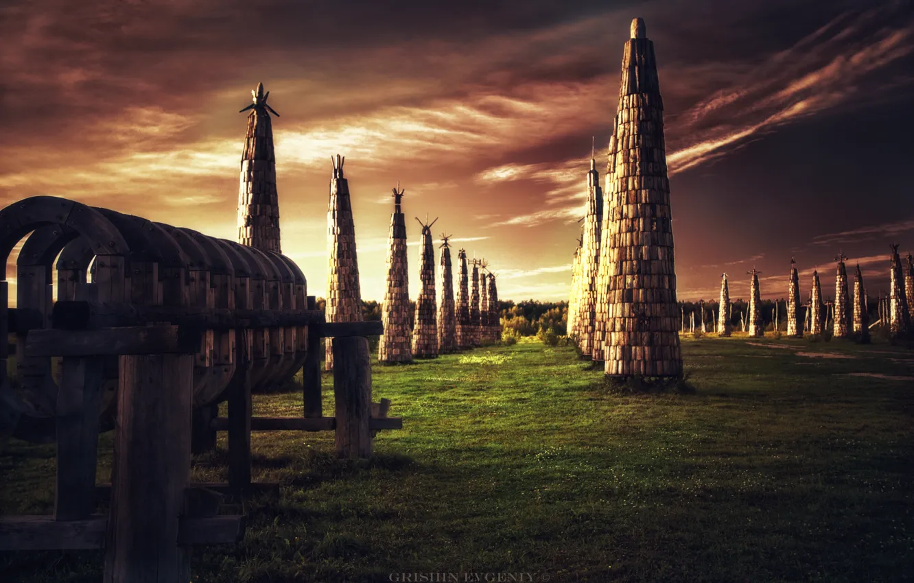 Photo wallpaper dawn, Wallpaper, architecture, gevgeniy