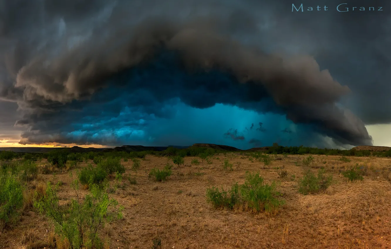 Photo wallpaper clouds, storm, desert, USA, Texas