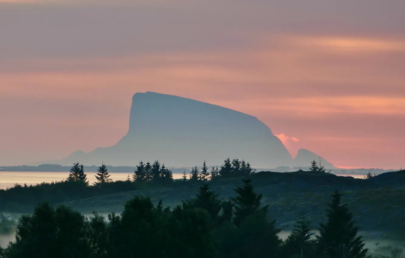 Photo wallpaper clouds, trees, horizon, Svetlana Povarova Ree, An island in the ocean