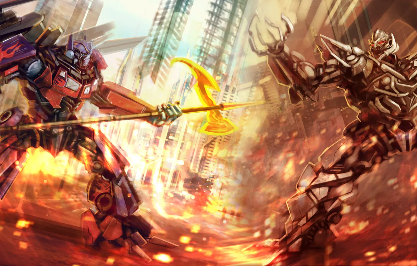 Photo wallpaper war, Megatron, Transformers, Optimus Prime, Autobot, Decepticon