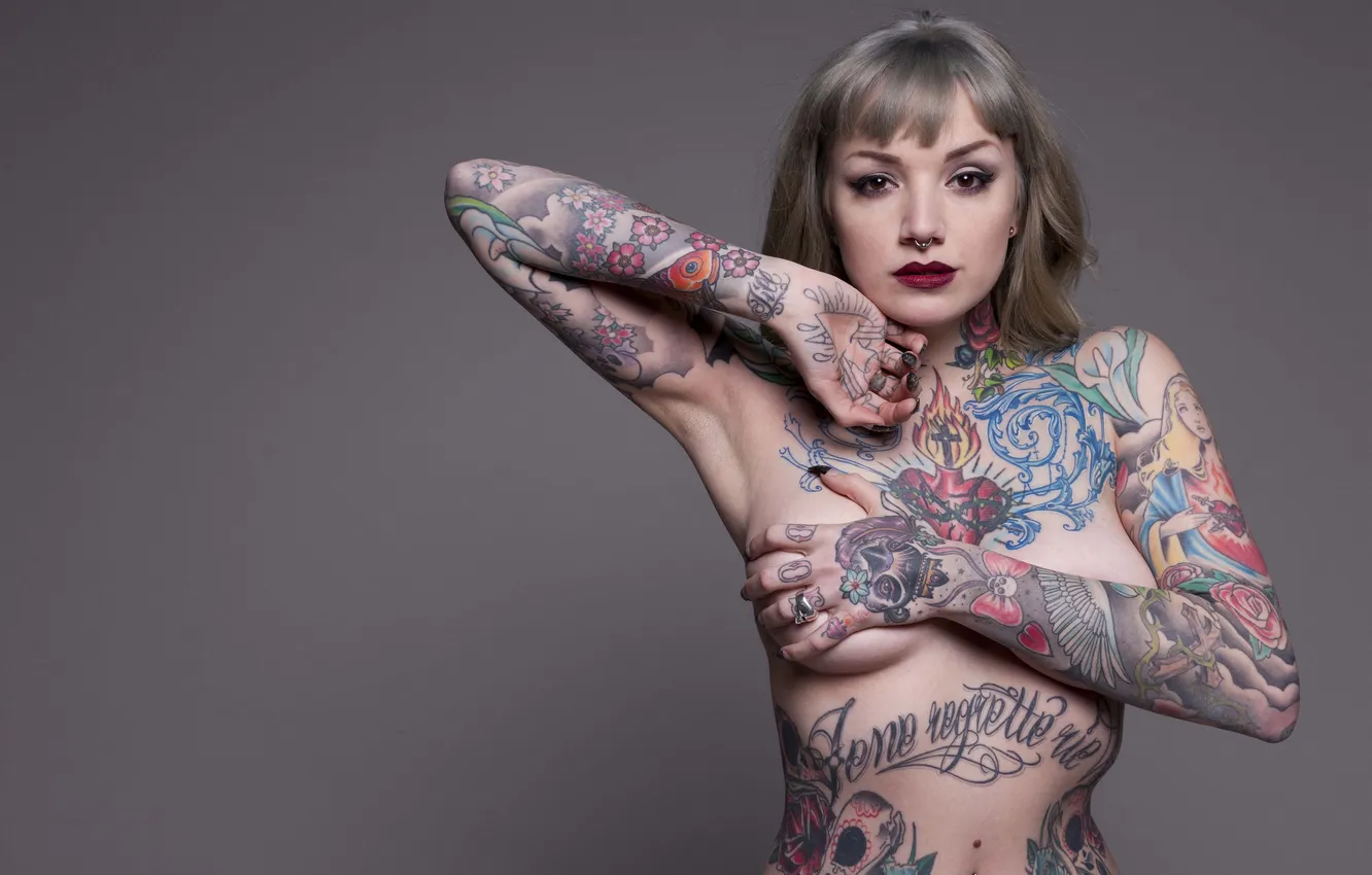 Photo wallpaper look, piercing, tattoo, The Nose Cover