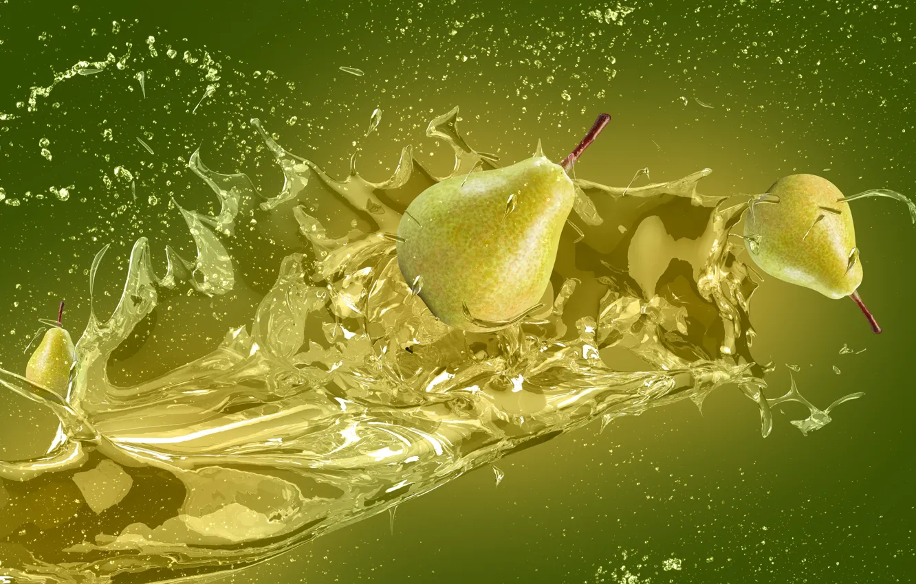 Photo wallpaper squirt, splash, juice, pear
