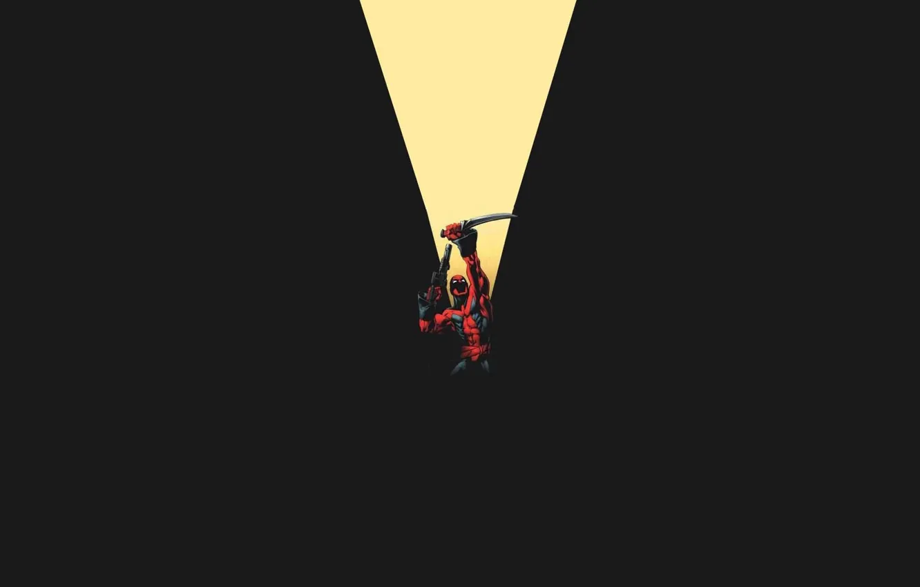 Photo wallpaper red, katana, Deadpool, Marvel, Deadpool, Comics, Wade Wilson