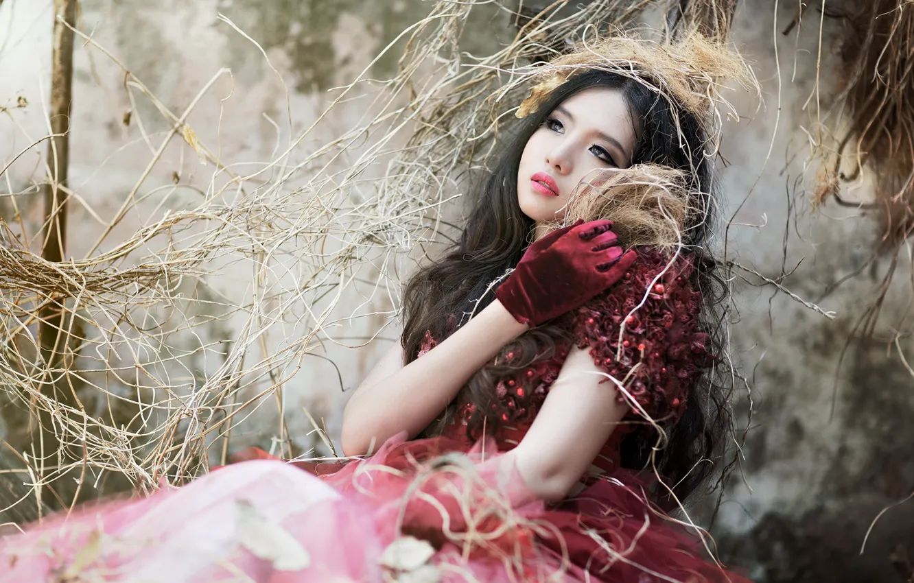 Photo wallpaper girl, Asian, Mitu Kat