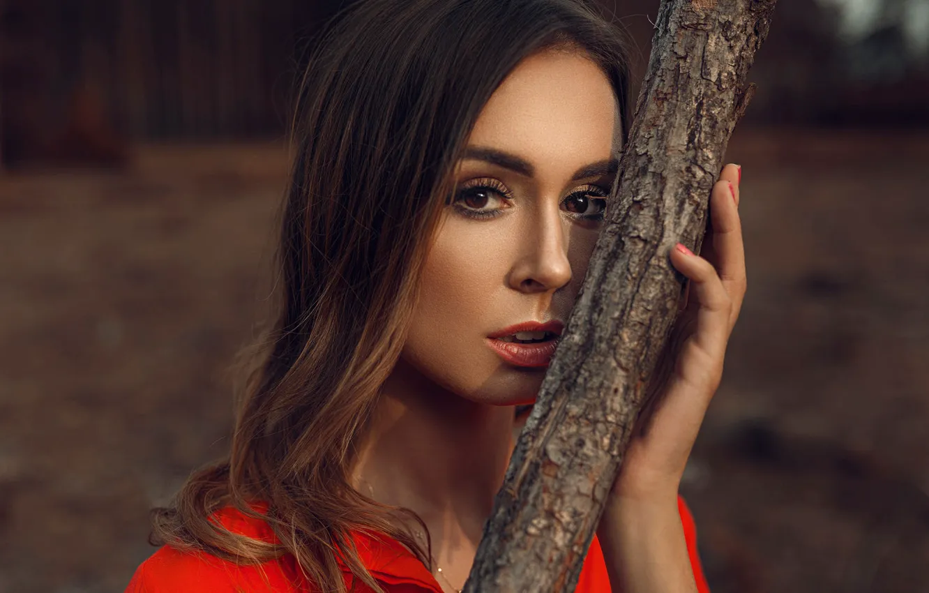 Photo wallpaper sponge, manicure, brown-eyed, Damian Feather, Splinter in the eye