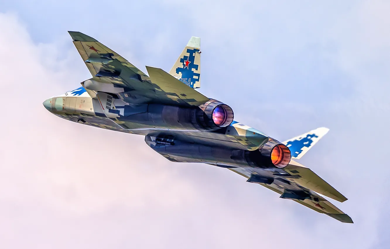 Photo wallpaper multi-role fighter, Videoconferencing Russia, the fifth generation fighter, Su-57, Su-57